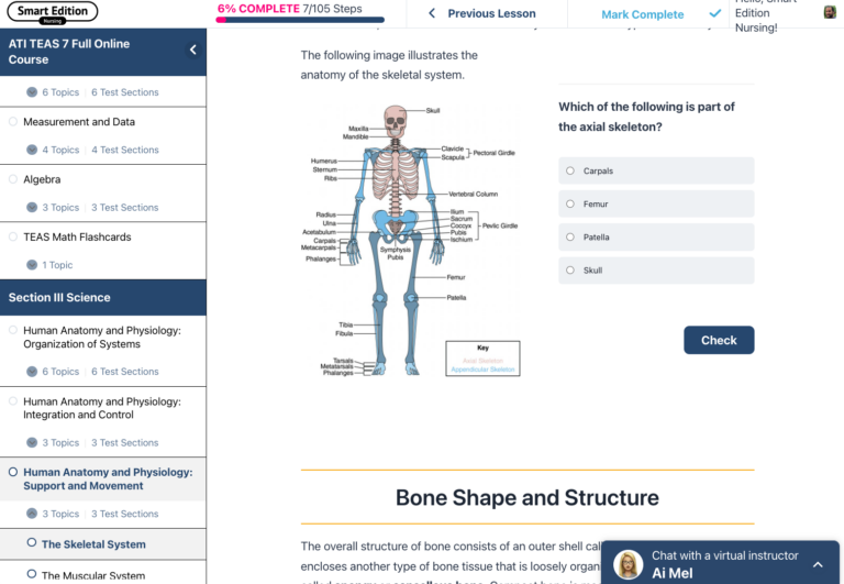 TEAS 7 Online Course Example